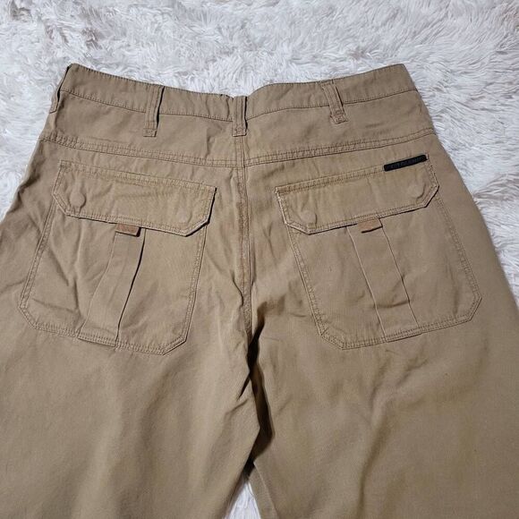 Blend men's beige cargo short with drawstring on hem 34x19/ L - Picture 5 of 8